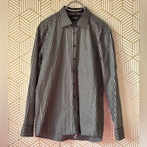 Haupt dress shirt black & silver men’s size 16.5